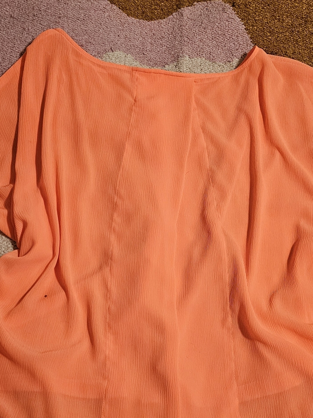 BB Dakota Coral-Orange Button Front Blouse - Picture 5 of 9